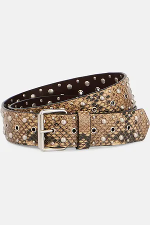 DRIES VAN NOTEN Cinturón de piel grabada