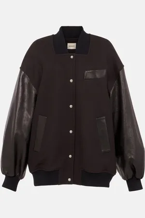 Khaite Chaqueta bomber Spencer de mezcla de lana y piel