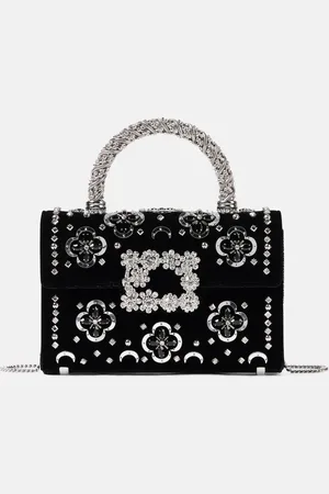 Roger Vivier Bolso Jewel Efflorescence de terciopelo adornado