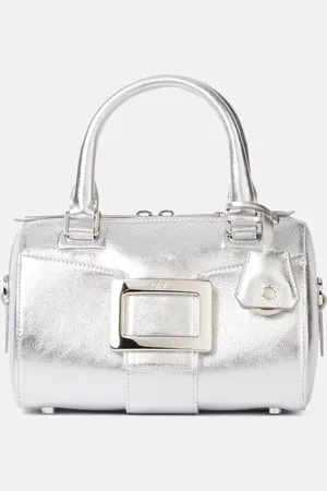 Roger Vivier Bolso Belle Vivier Mini de piel metalizada