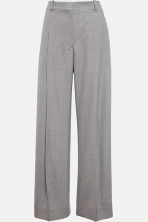 Victoria Beckham Pantalones anchos de lana virgen plisados
