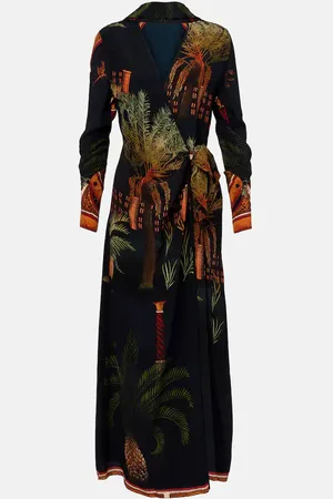 JOHANNA ORTIZ Vestido envolvente de seda estampado