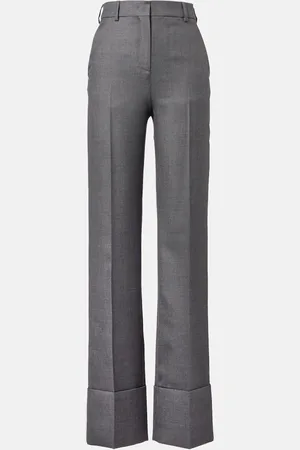 VALENTINO Pantalones rectos de lana de tiro alto