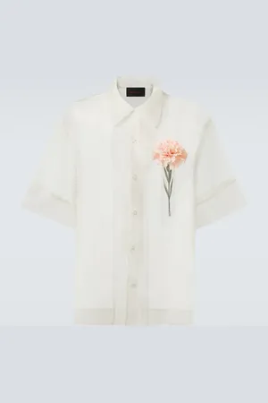 Simone Rocha Camisa bowling Carnation en organza de seda