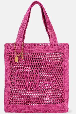Chloé Chloé Tote Summer Banana de efecto rafia