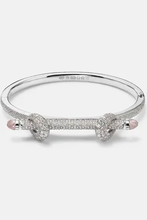 Ananya Pulsera Chakra Icon de oro blanco de 18 ct con diamantes y cuarzo