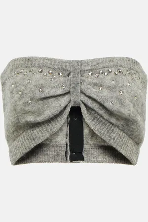 Alessandra Rich Bralette en mezcla de mohair adornado