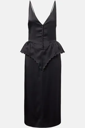 Stella McCartney Vestido midi de satén con péplum