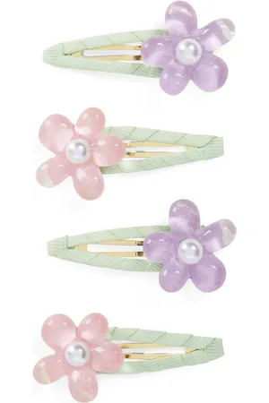 Self-Portrait Set de 4 horquillas con aplique floral