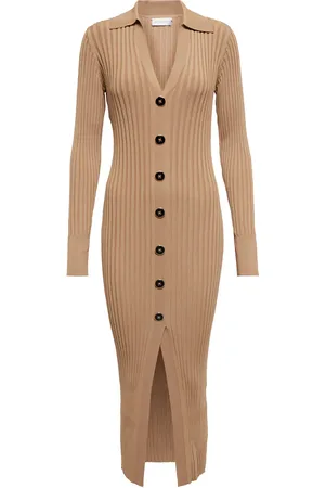 Rebecca Vallance Vestido midi Leigh de punto acanalado