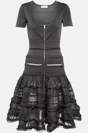 Alaïa Alaïa Vestido corto de punto con volantes