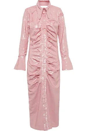 Ganni Vestido camisero con lentejuelas