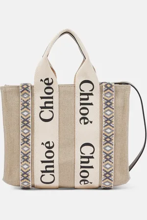 Chloé Chloé Tote Woody Small de lona con bordado