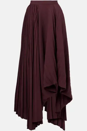 Alexander McQueen Falda larga asimétrica y plisada