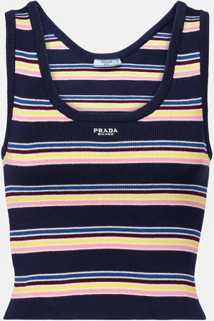 Prada Tank top de algodón a rayas