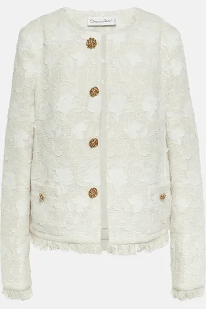 Oscar de la Renta Chaqueta Gardenia de tweed bordada