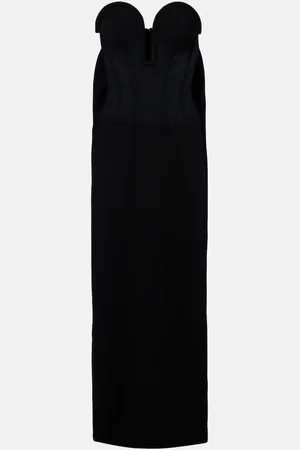 Jean Paul Gaultier Vestido corsé largo de crepé y tul