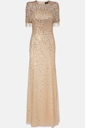Jenny Packham Vestido de fiesta Esna con capa adornado