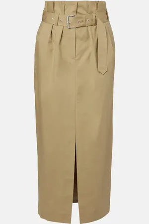 DRIES VAN NOTEN Falda midi de algodón plisada