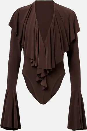 Norma Kamali Body de jersey con volantes