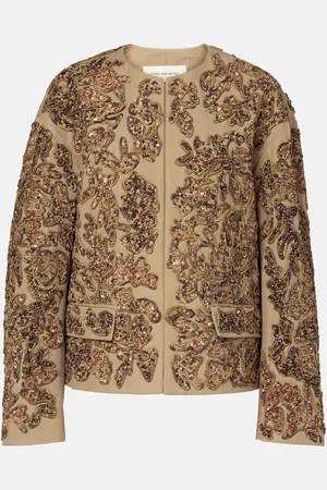 DRIES VAN NOTEN Chaqueta en jacquard de algodón con lentejuelas