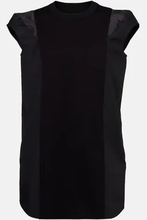 SACAI Vestido corto de jersey y popelín