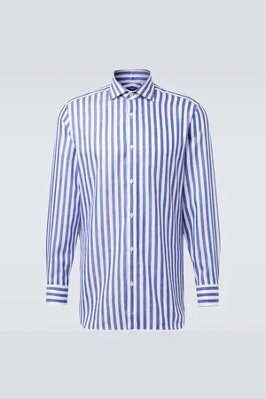 Dunhill Camisa Bengal de algodón y lino a rayas