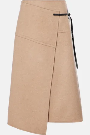 Proenza Schouler Falda envolvente Aida de lana con piel