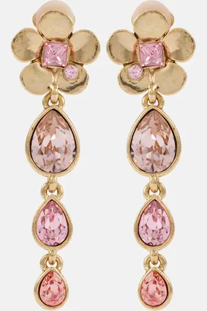 Oscar de la Renta Pendientes de clip florales adornados