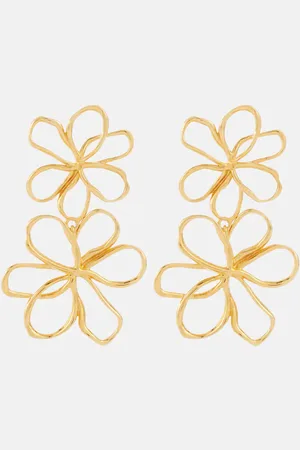 Oscar de la Renta Pendientes largos Threaded Flower