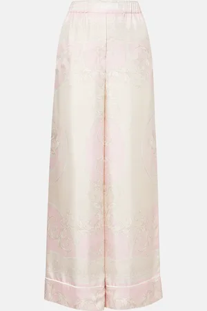 VERSACE Pantalones de pijama de sarga de seda