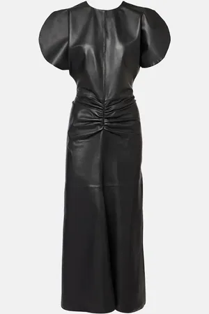 Victoria Beckham Vestido de fiesta de piel fruncido