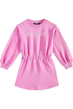 Balmain Vestido sudadera de algodón con logo