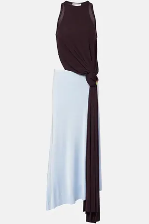 Victoria Beckham Vestido midi asimétrico de crepé