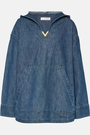VALENTINO Sudadera con capucha de chambray