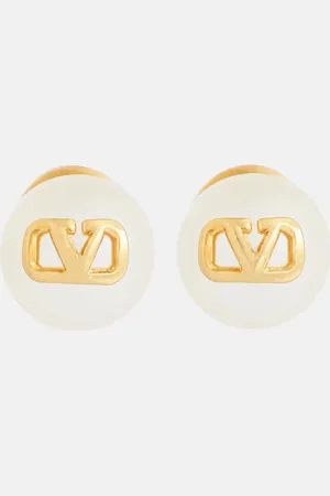 VALENTINO Pendientes VLogo con perlas sintéticas