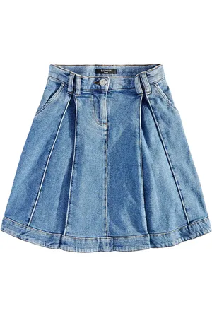 Balmain Falda plisada de denim