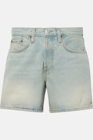 RE/DONE Shorts de denim de tiro medio