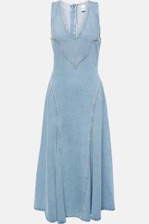 RE/DONE Vestido midi Western de denim