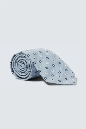 Dunhill Corbata de seda y algodón estampada