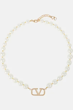 VALENTINO Collar VLogo de perlas sintéticas