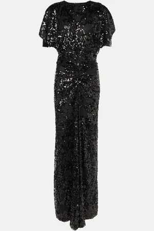 Victoria Beckham Vestido de fiesta fruncido con lentejuelas