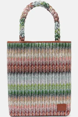 Missoni Tote Zigzag Large con ribete de piel