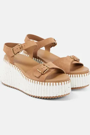 Chloé Chloé Sandalias con cuña Nama de ante