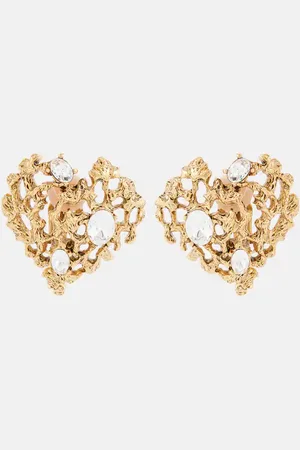 Oscar de la Renta Pendientes de clip Coral Heart adornados