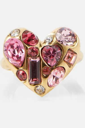 Oscar de la Renta Anillo Gemstone Heart con cristales