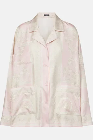 VERSACE Camisa de sarga de seda estampada