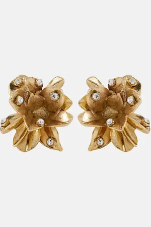Oscar de la Renta Pendientes Flower con cristales