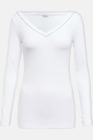 Brunello Cucinelli Top de mezcla de algodón