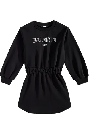 Balmain Vestido sudadera de algodón con logo